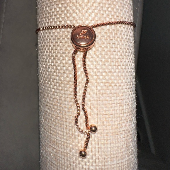 Rose Gold colored CZ cross bracelet by Joan Boyce - Picture 4 of 8